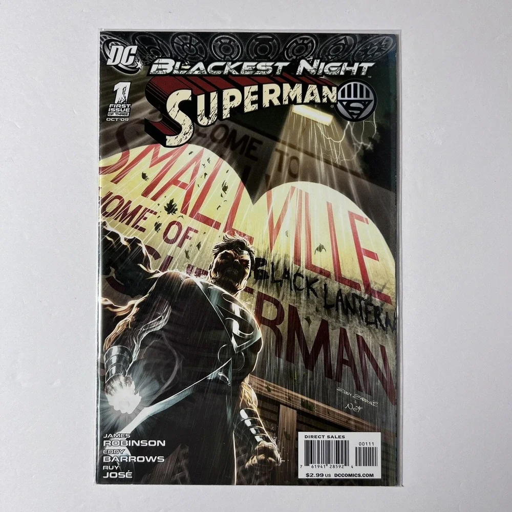Blackest Night Superman 1 Issue Comic Book Eddy Barrows